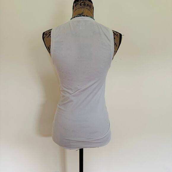 Banana Republic Womens White Muscle Wife Beater Fitted Stretch Tank Top Sz Small - Picture 3 of 5